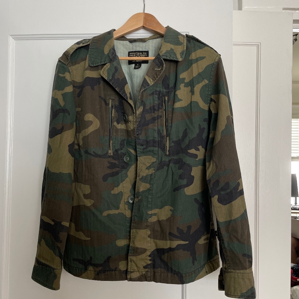 Alpha Industries Women W F-2 French Field Coat Woodland Camo Jacket